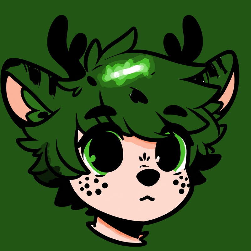 a humanoid deer with soft fluffy ears
