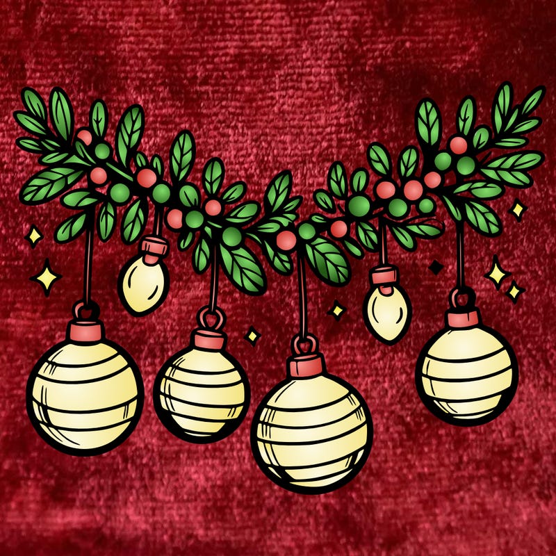 christmas garland with big bulbs