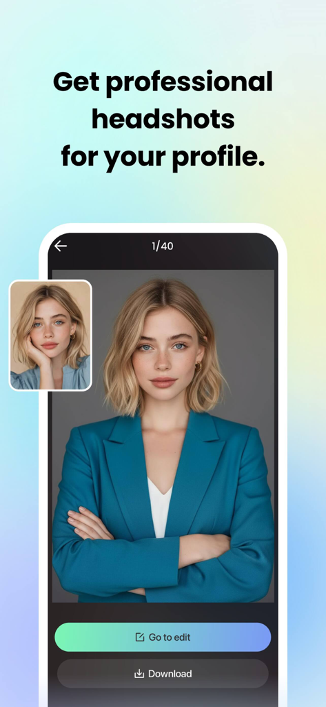 A casual photo transformed into a professional business headshot using Fotor AI.