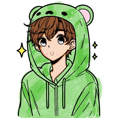 a 17 year old boy in a cute animal hoodie