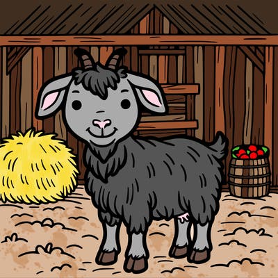 a goat in a barn