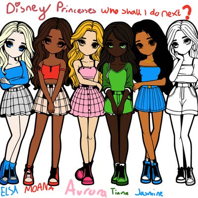 a group of girls realistic