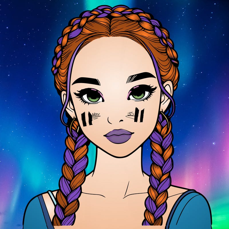 realistic girl with braids