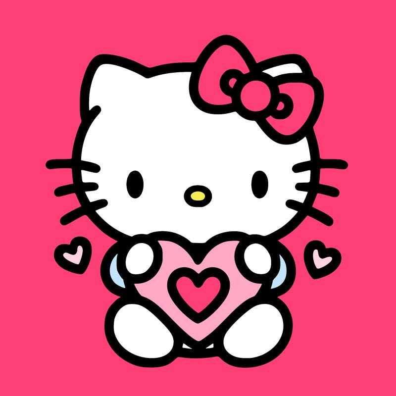 cute hello kitty with heart