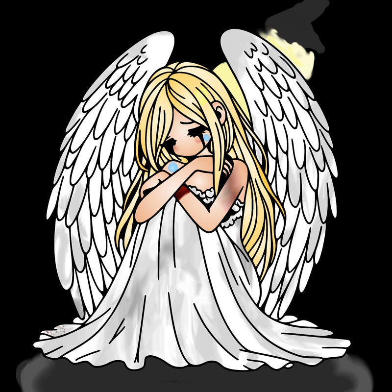 ethereal girl in grief, lonely and heartbroken