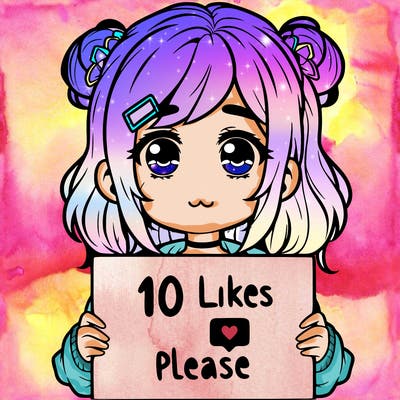 a girl with a sign saying 10 likes please
