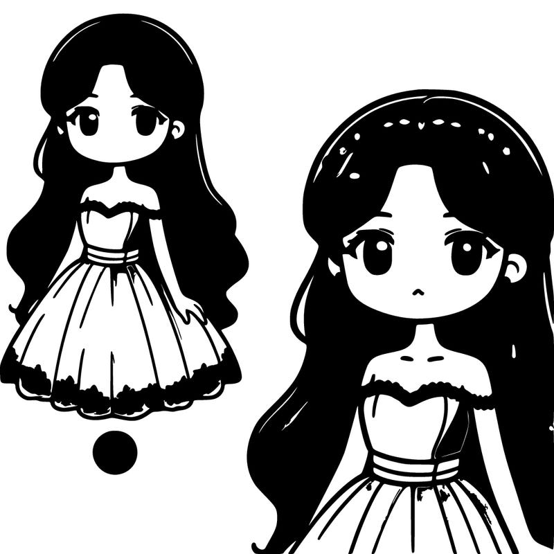 brown hair gile pich skin with a beautiful dress