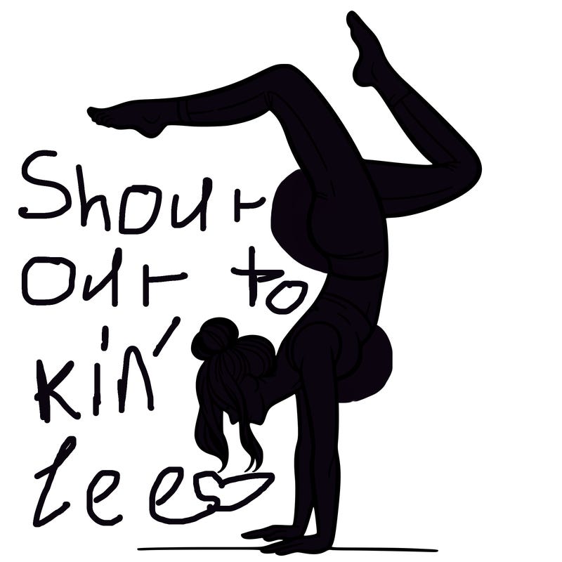 a woman doing a handstand