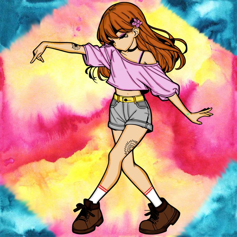 realistic girl danceing