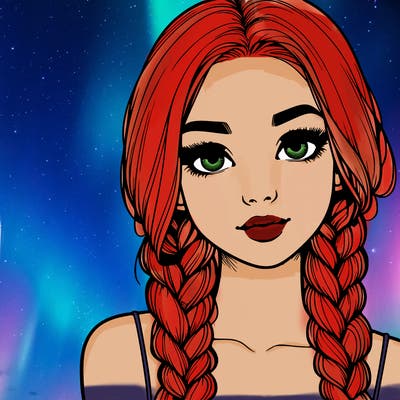 realistic girl with braids