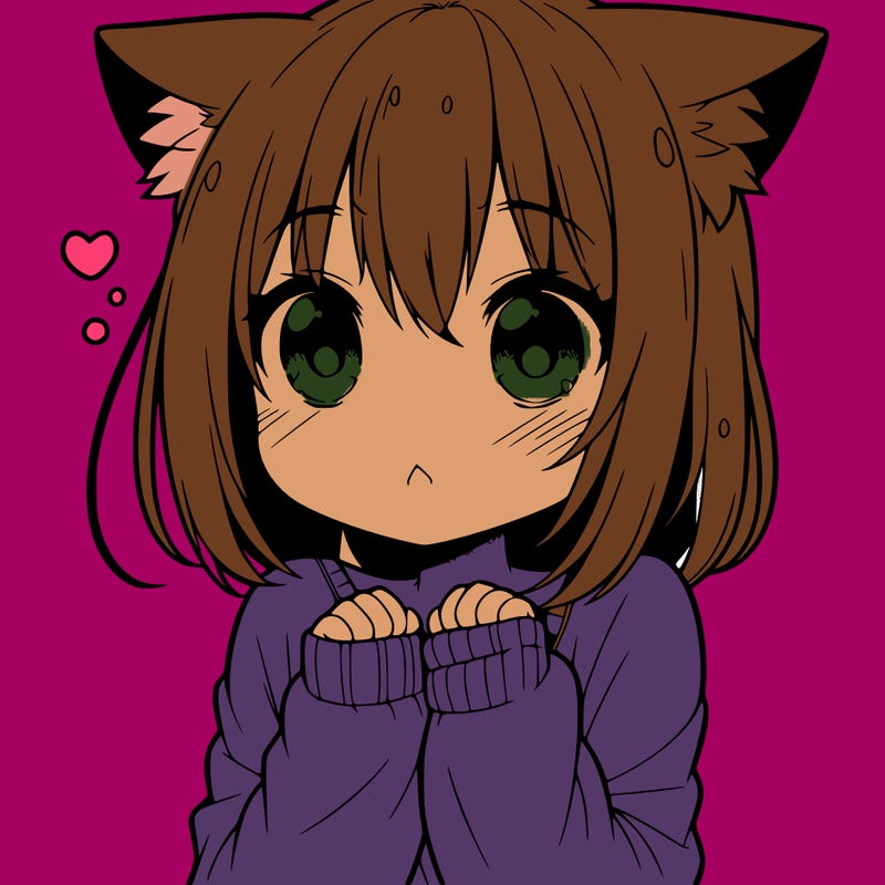 shy anime catgirl