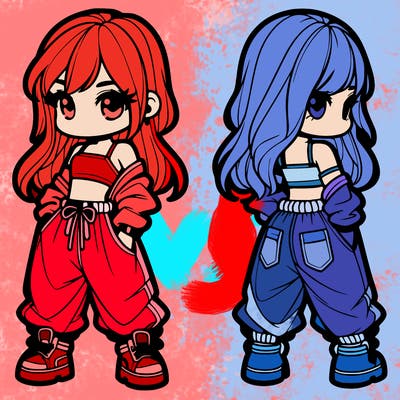 girl in crop top and baggy pants