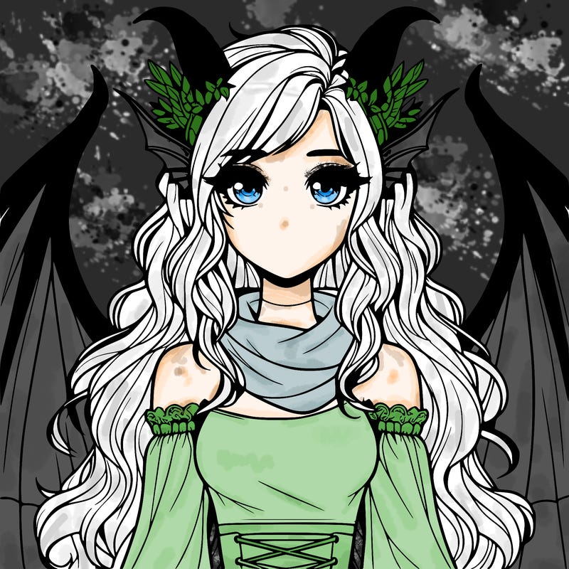 realistic girl with dragon wings horns and a tail