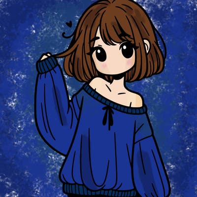 girl in baggy sweater hanging off her shoulder