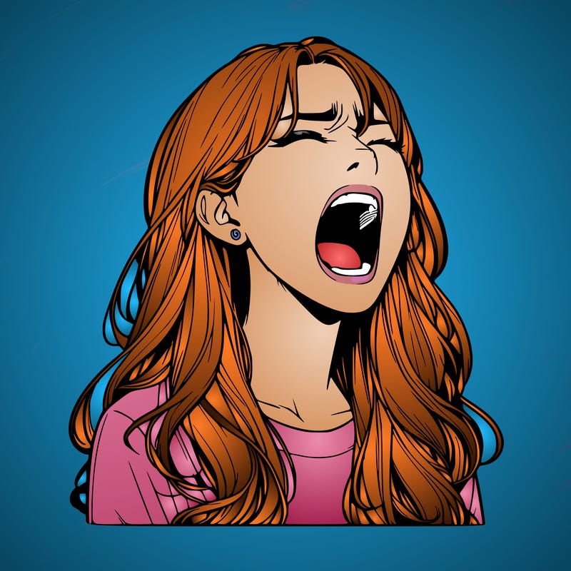 screaming realistic, girl