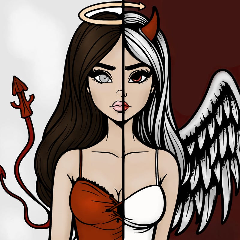 devil vs angel realistic girl