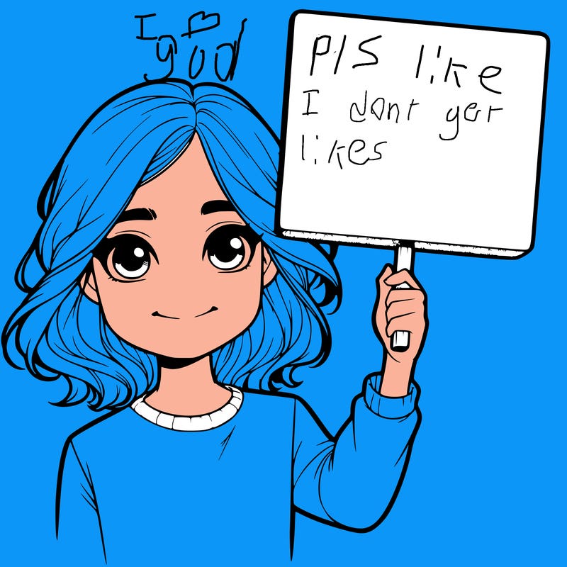 realistic girl holding up a sign