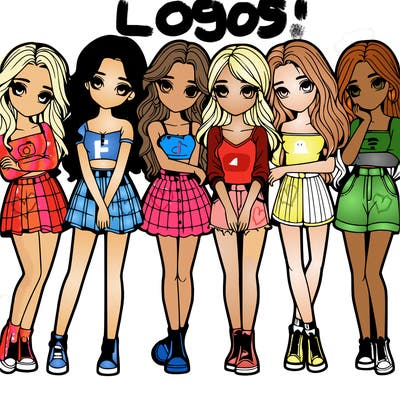 a group of girls realistic