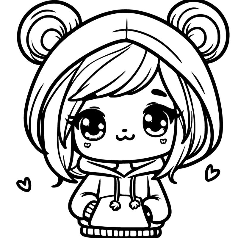 cute girl with hoodie