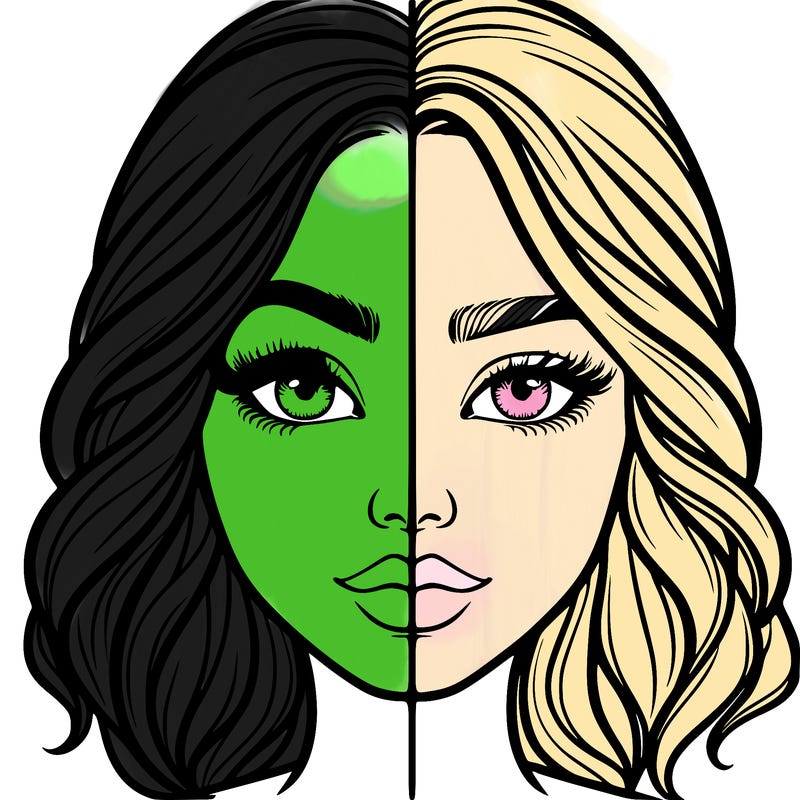 realistic girl split half