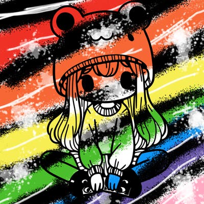 a girl wearing a frog hat and some frog socks