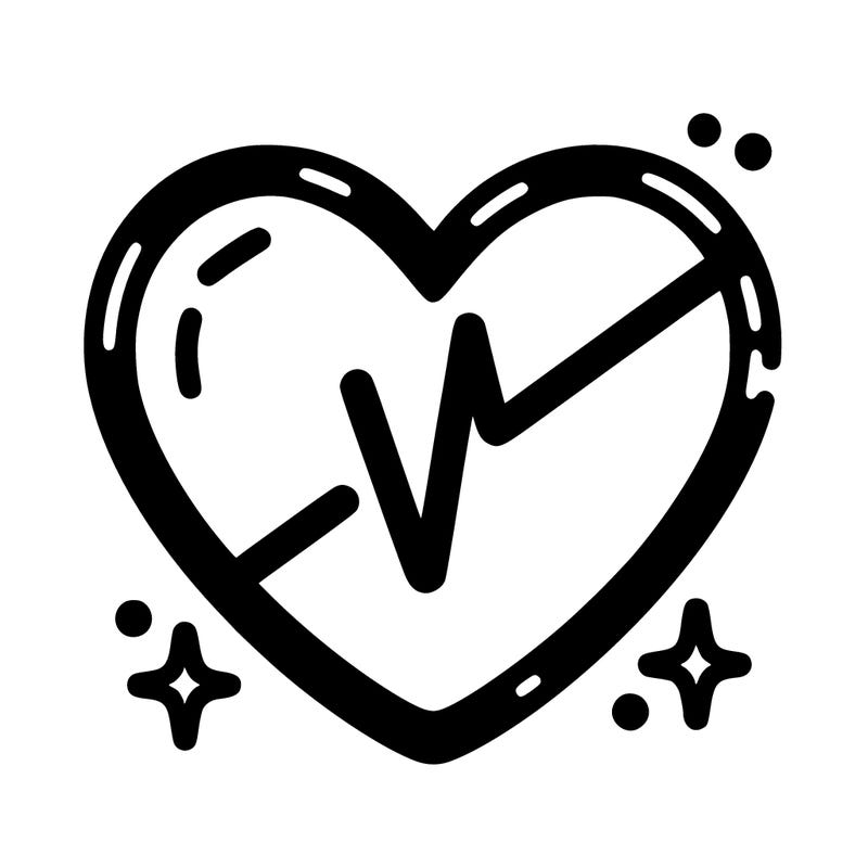 heart with a line in the middle