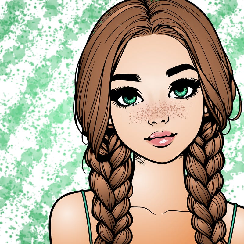 realistic girl with braids