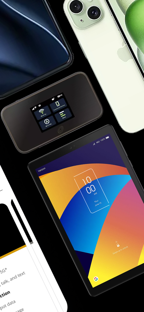 My Straight Talk: Mobile App - A collection of compatible mobile devices including a smartphone tablet and mobile hotspot