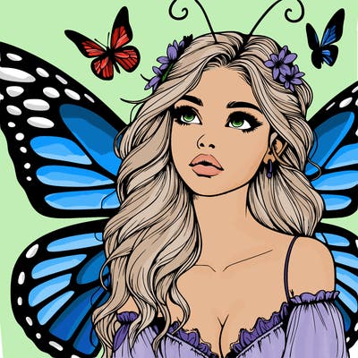 butterfly fairy realistic girl