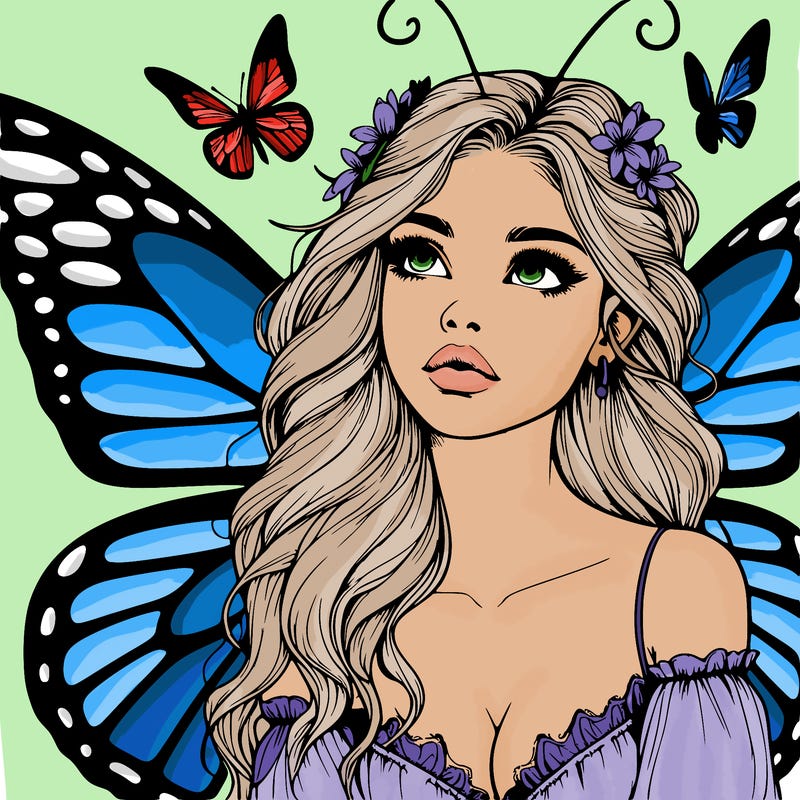 butterfly fairy realistic girl