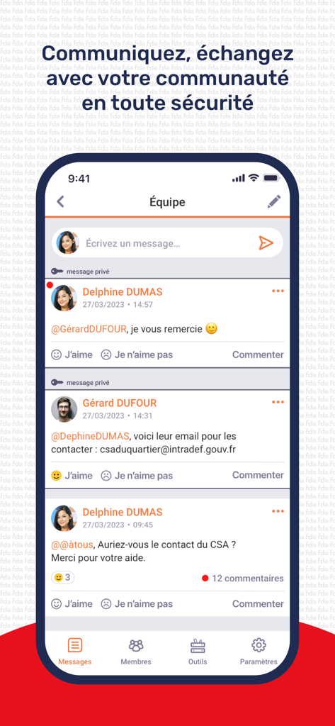 Famille des armées - Feed de mensajería segura para personal militar y sus familias.