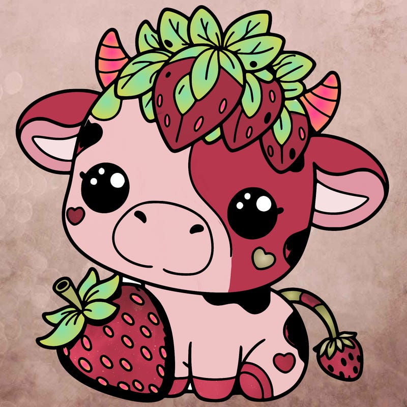 cute strawberry cow