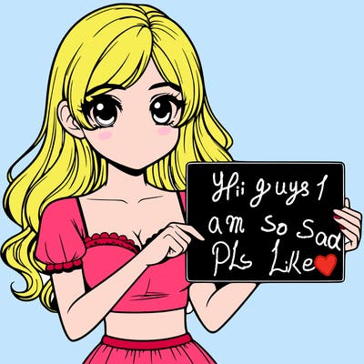 realistic pretty girl holding blank sign