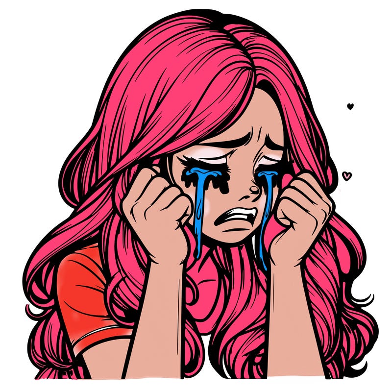 realistic girl crying