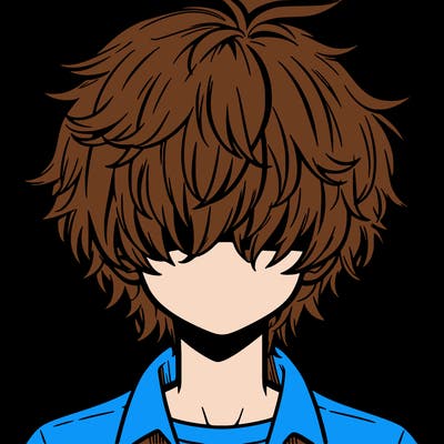 manga boy fluffy hair covering his eyes