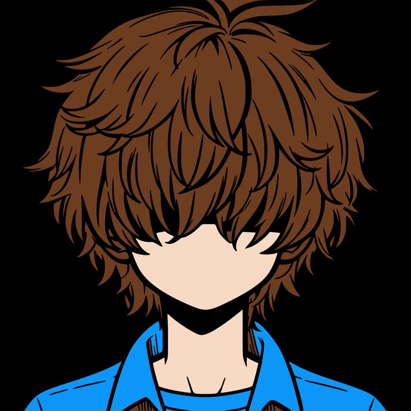 manga boy fluffy hair covering his eyes