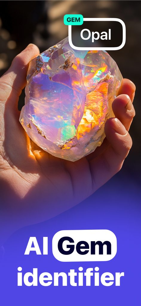 Gemstone Identifier - Gem - AI gemstone identifier app identifying a colorful opal stone