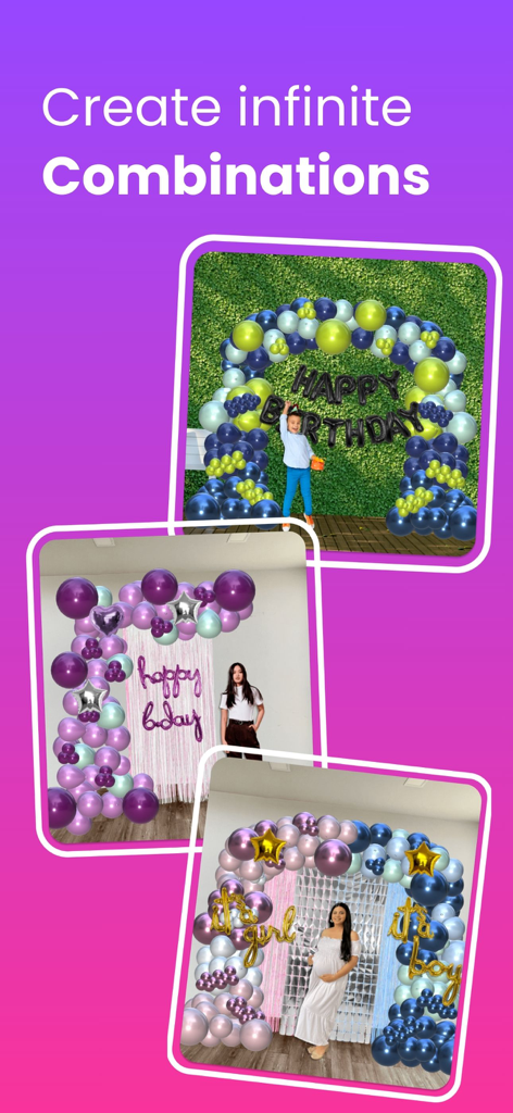 Creador (Party Designer) - Showcase of different balloon decoration designs for birthday parties and baby showers