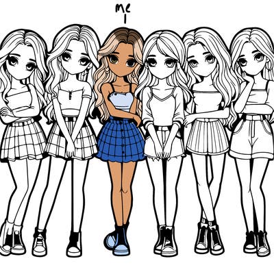 a group of girls realistic