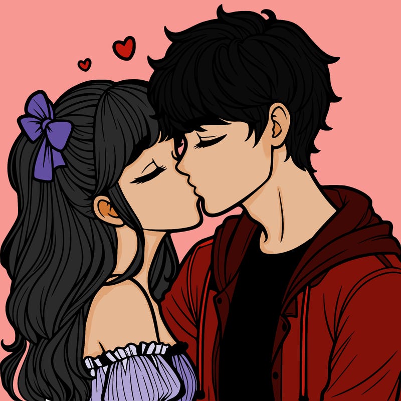 boyfriend and girlfriend kissing