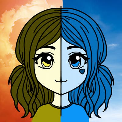 split girl just the face