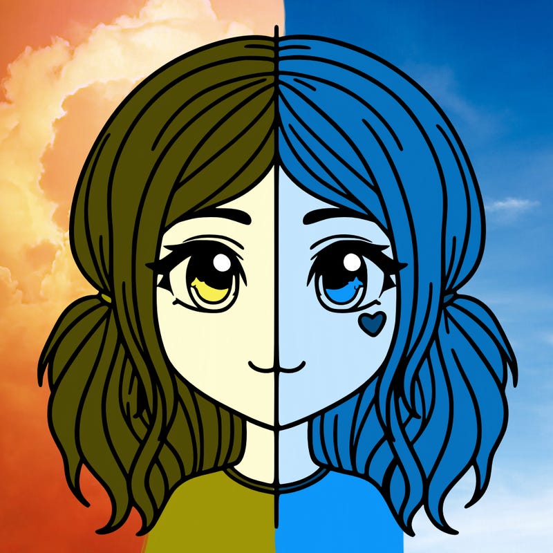 split girl just the face