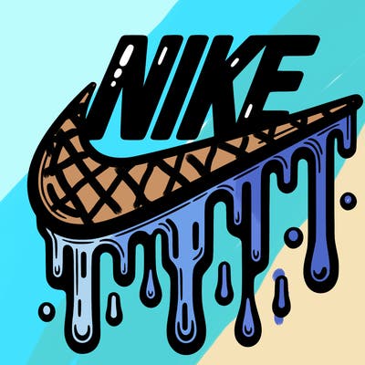 dripping nike logo