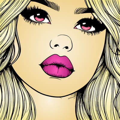 really realistic girl with lips