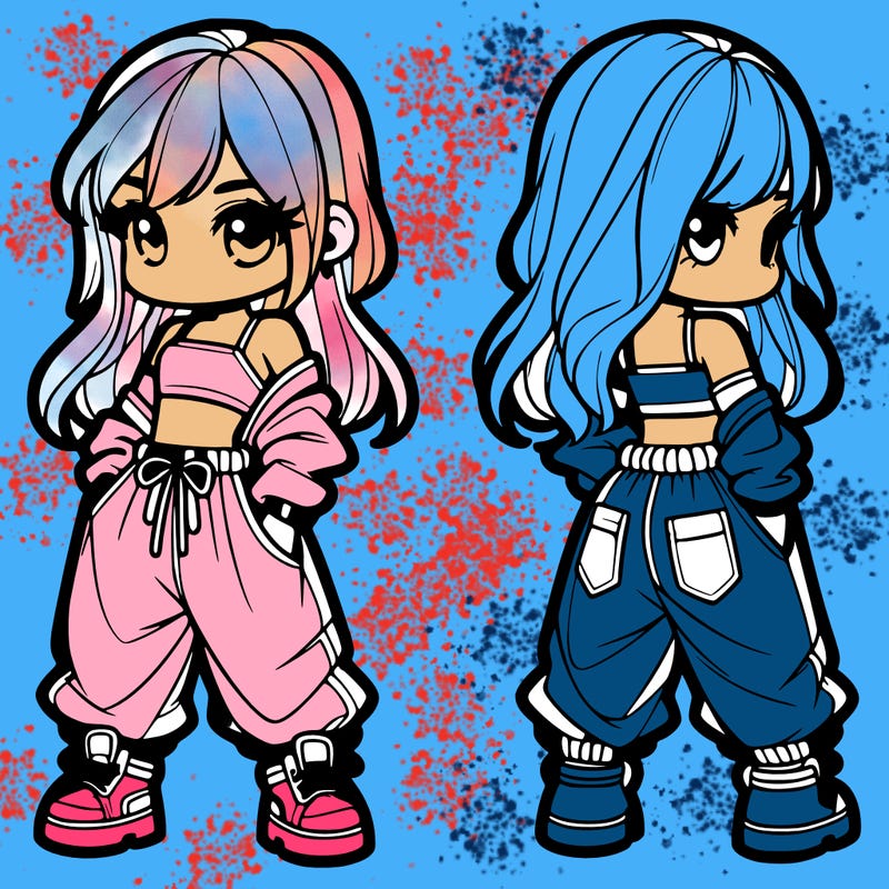 girl in crop top and baggy pants