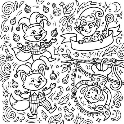 Dive into a world of playful mischief with this delightful coloring page featuring enchanting Trickster Figures. Perfect for young artists, this design offers a fantastic opportunity for creative expression and hours of coloring fun.