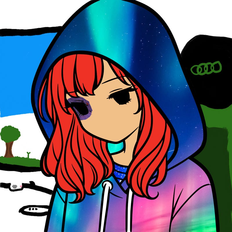 girl with a hoodie with hood over her head