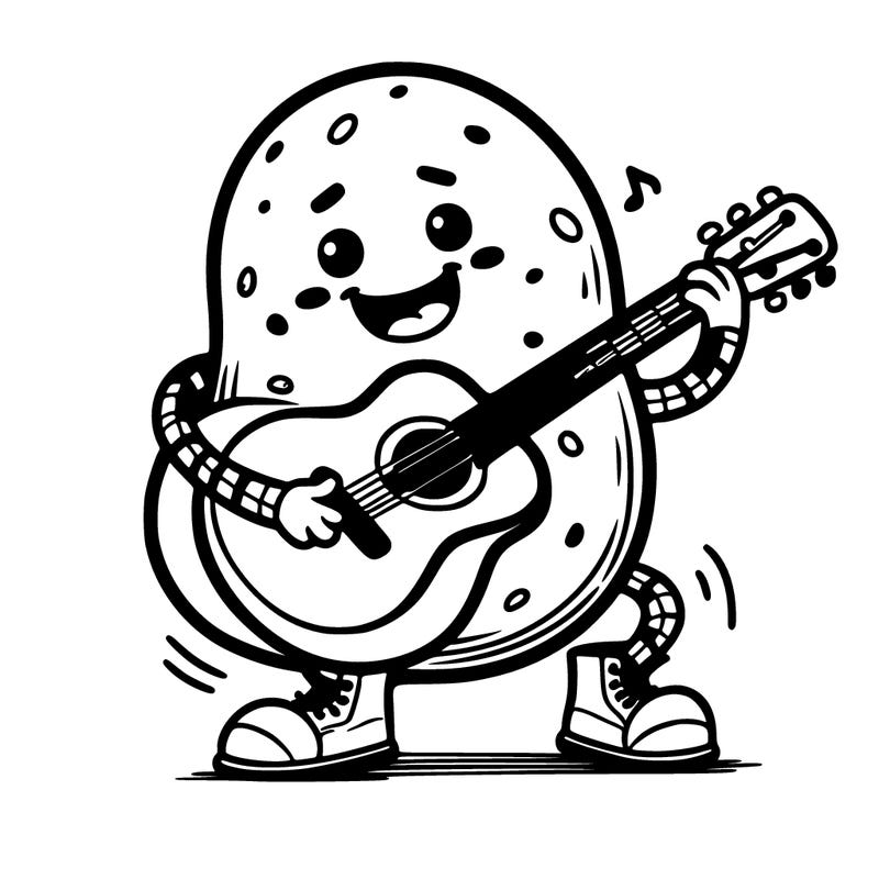 potato playing guitar