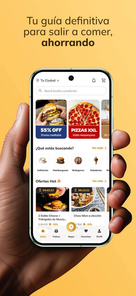 Morfy mobile app showing restaurant discounts and food categories
