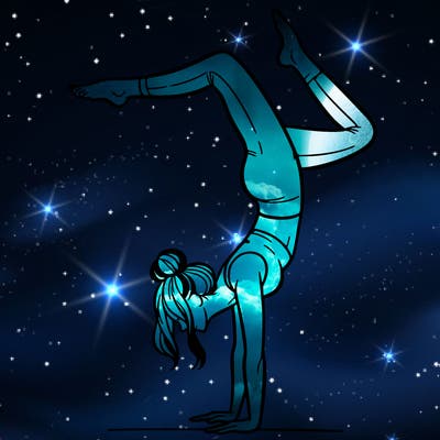 a woman doing a handstand